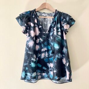 Unsubscribed / silk gray and blue blouse